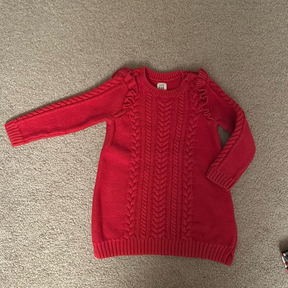 Baby Gap red sweater dress, 18/24 months